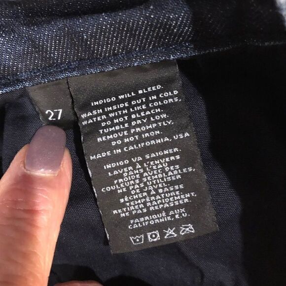 J. Brand Sz 27 Dark Blue Indigo Eclipse Denim Skinny Cotton Spandex Jeans - Picture 9 of 9